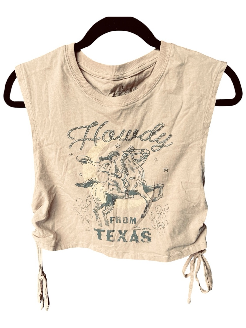 Goodie Two Sleeves Howdy From Texas Sexy Cropped Top Size L